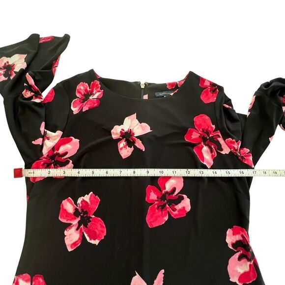 Tommy Hilfiger Pink Floral Bell Sleeve Mini Dress size 4 - Picture 5 of 7